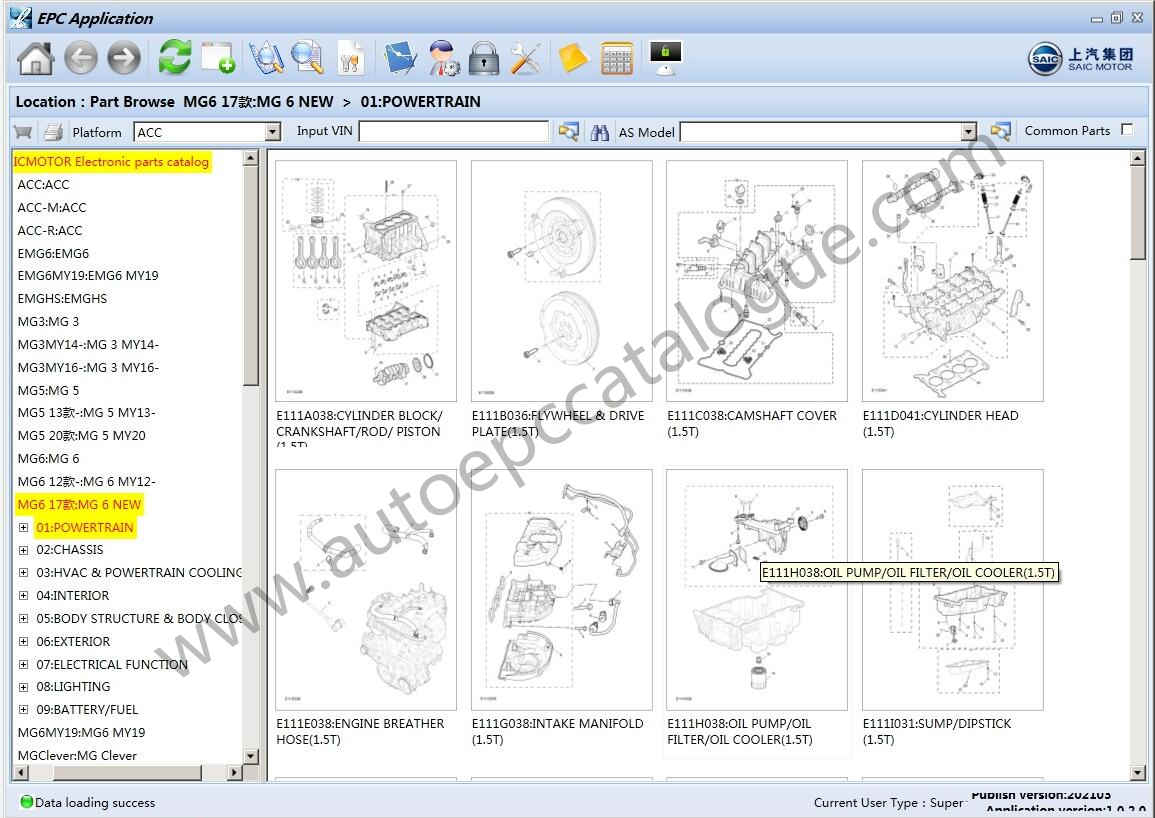 [2023.06] SAIC Motor EPC Electrical Parts Catalogue System VMware ...