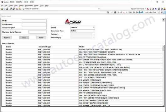 AGCO Hesston NA Parts Books & Workshop Service Manuals (1)