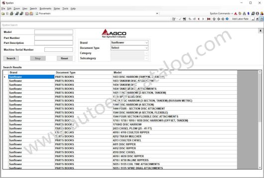 AGCO Sunflower Europe Parts Books & Workshop Service Manuals (1)