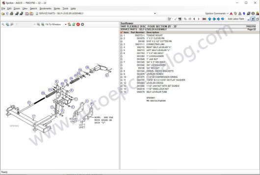 AGCO Sunflower NA Parts Books & Service Bulletins (3)