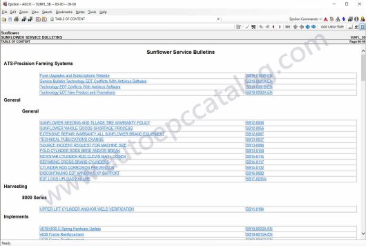 AGCO Sunflower NA Parts Books & Service Bulletins (4)